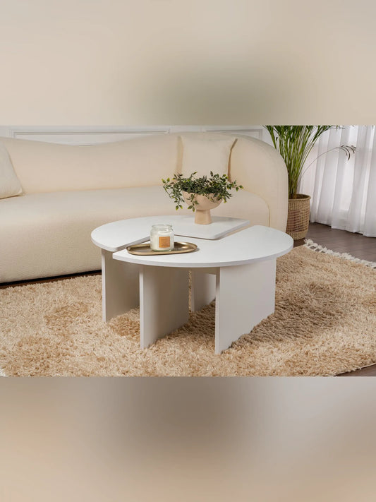 Moira Soffbord Ø90 - Natural White