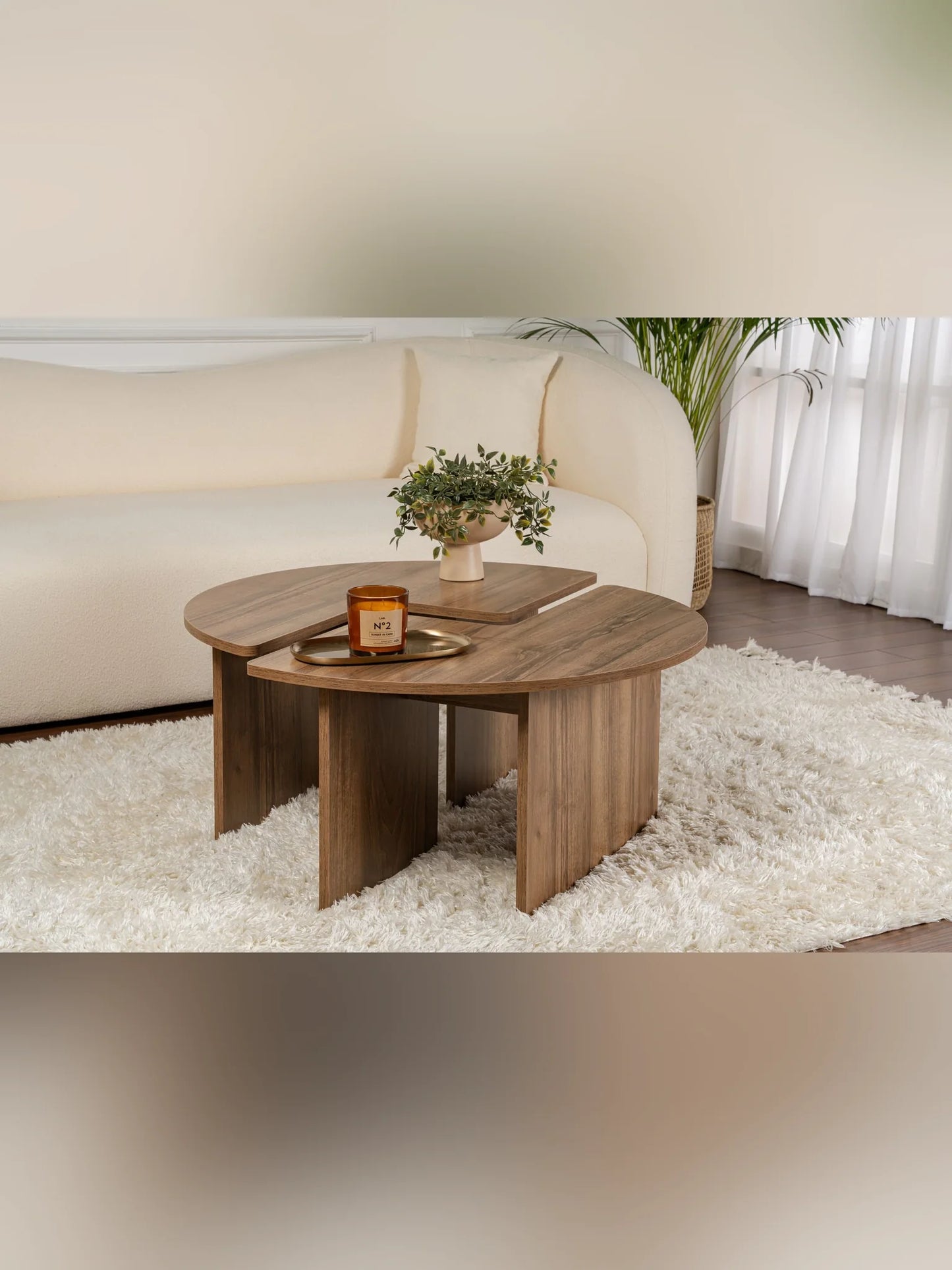 Moira Soffbord Ø90 - Venezia Walnut