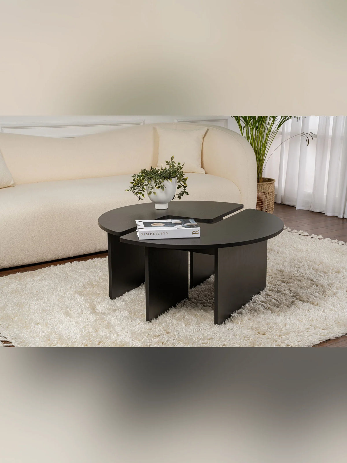 Moira Soffbord Ø90 - Wood Black