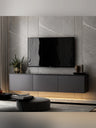 Neon Illuminated - Antracit, Travertin Tv-Bänk