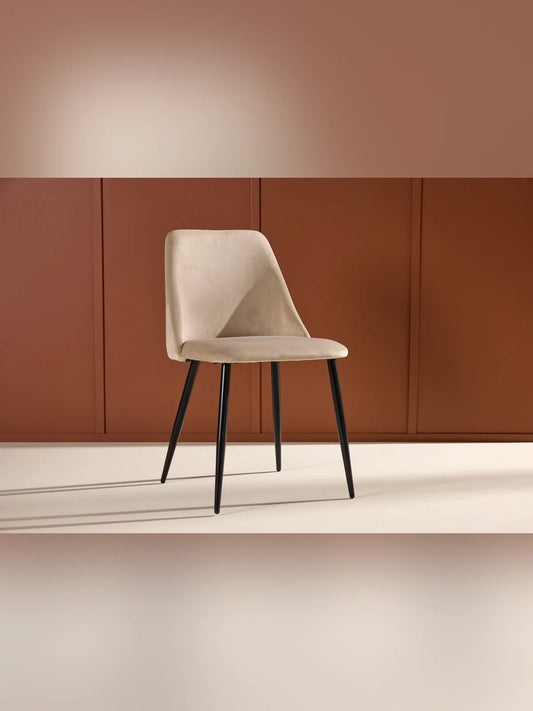 Night Matstol Svart / Beige Sammet