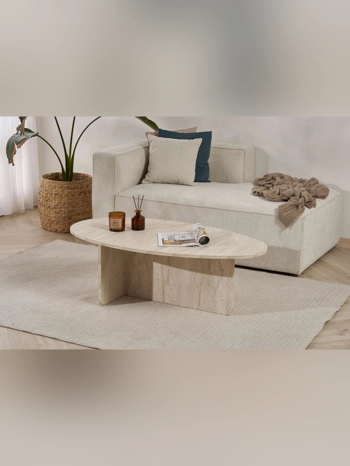 Orba Soffbord 120 cm - Travertine