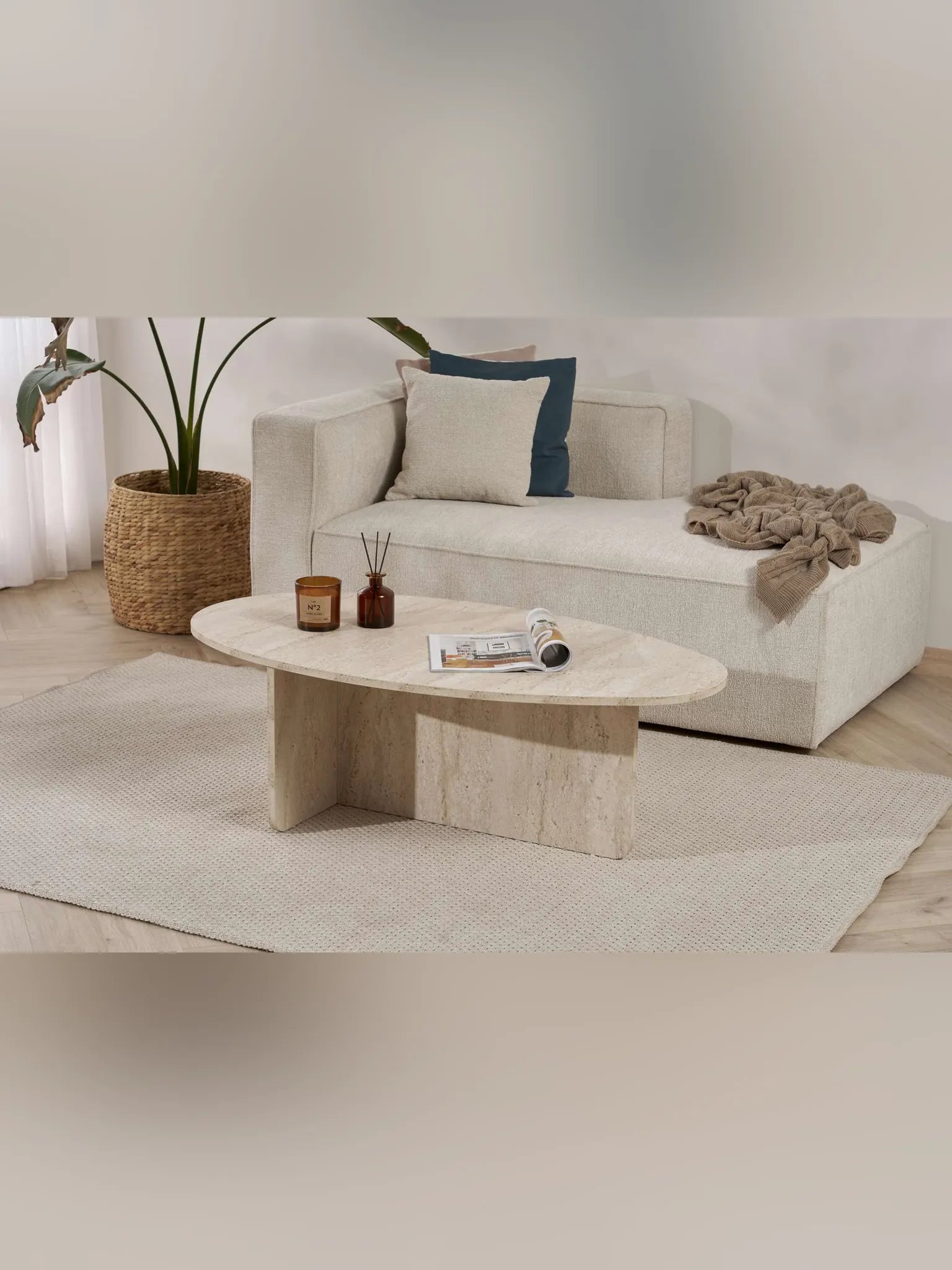 Orba Soffbord 120 cm - Travertine