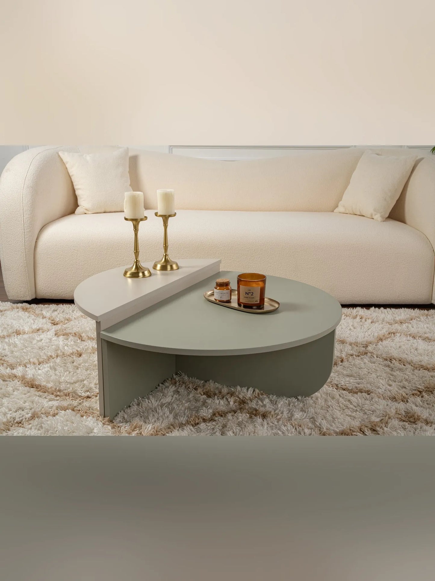 Orio soffbord 90x60 / 85x30 cm - Ash Green, Sandstone