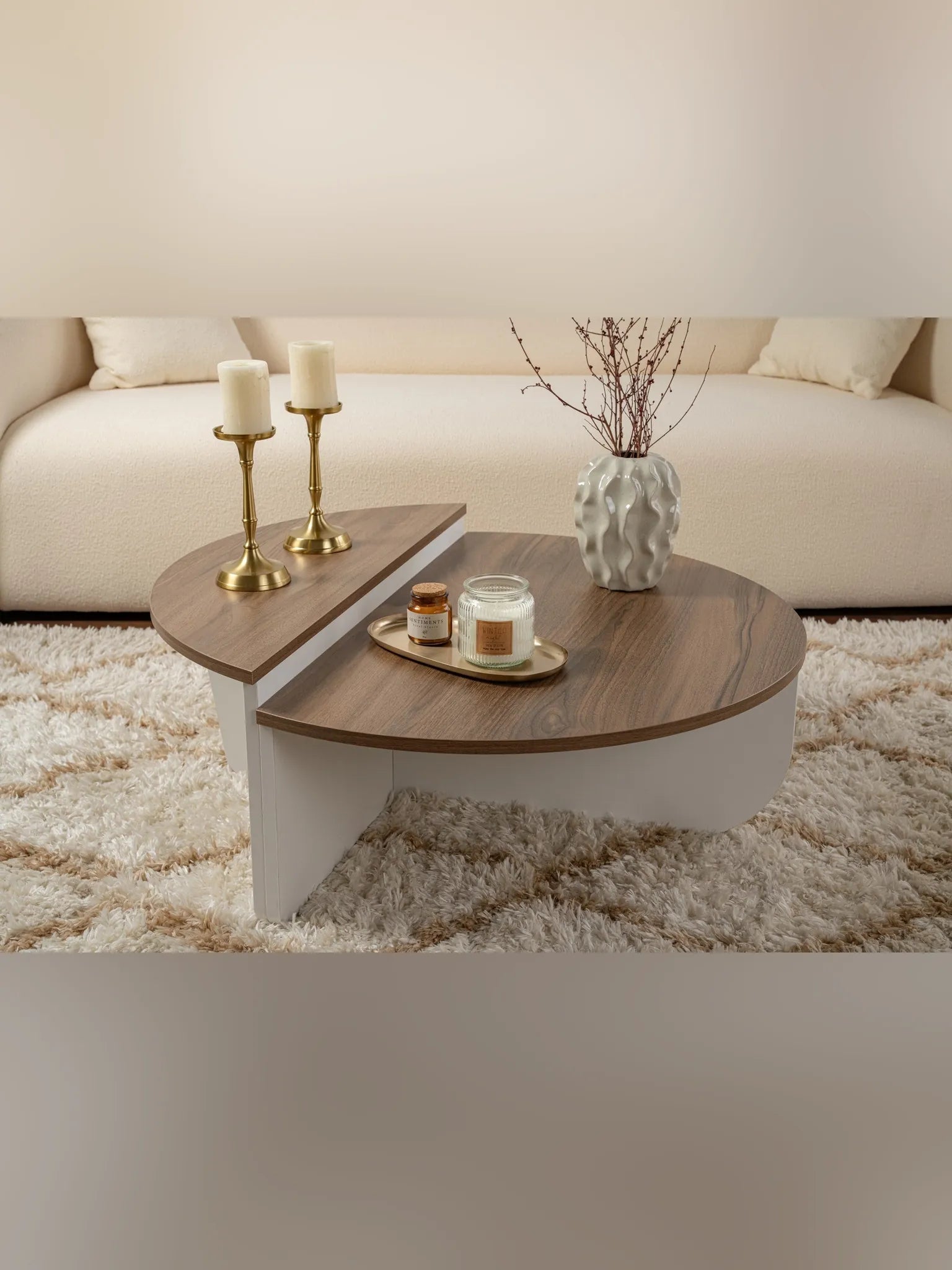 Orion soffbordsset - Venezia Walnut/Vit