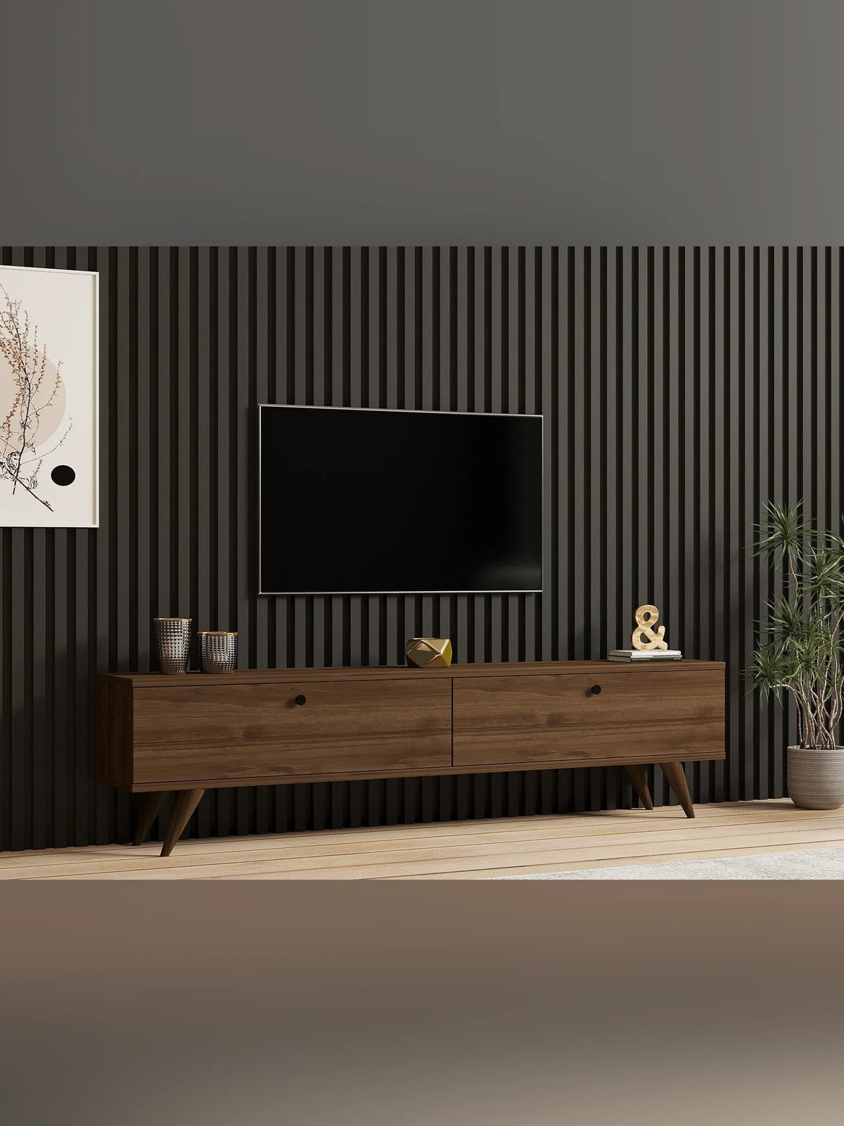 Paris 160x25x40 cm- Tv-Bänk I Valnöt