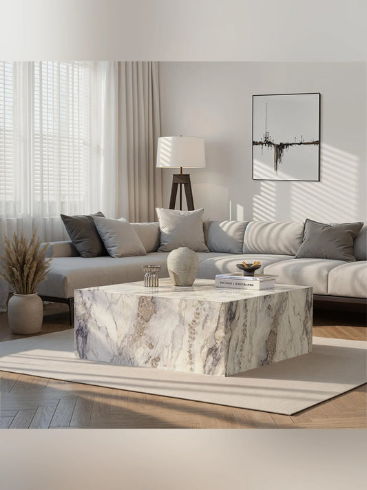 Prizma Soffbord 90x90 cm - Freesia Marble