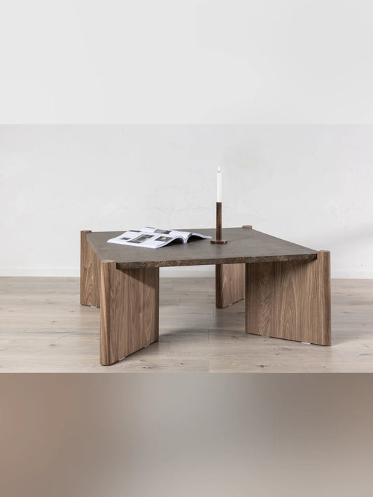Rogaland Soffbord - 100 x 100 - Brun Marmorlook/ MDF