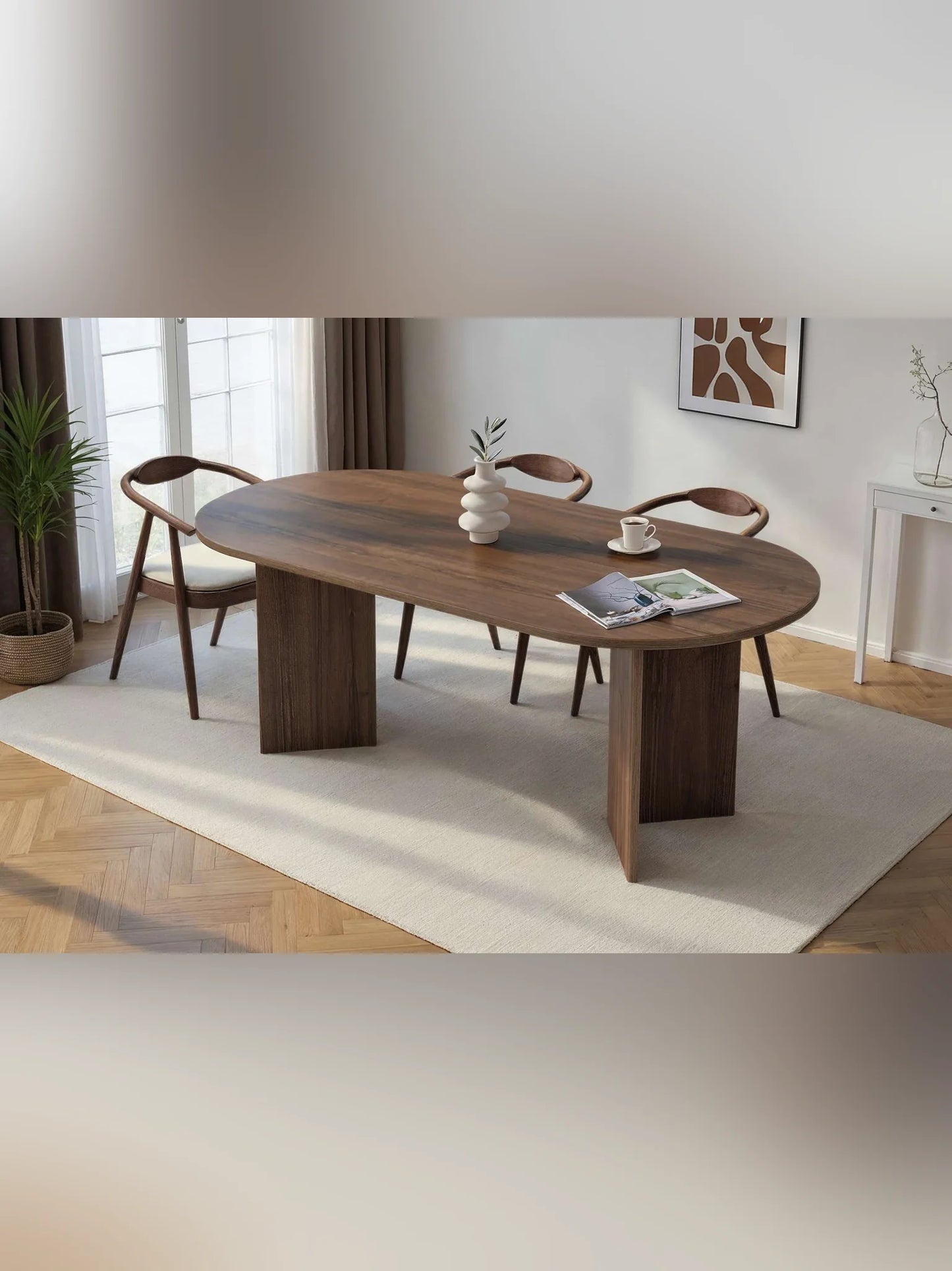 Sabella Ovalt matbord 200x90x75 cm - Venezia Walnut