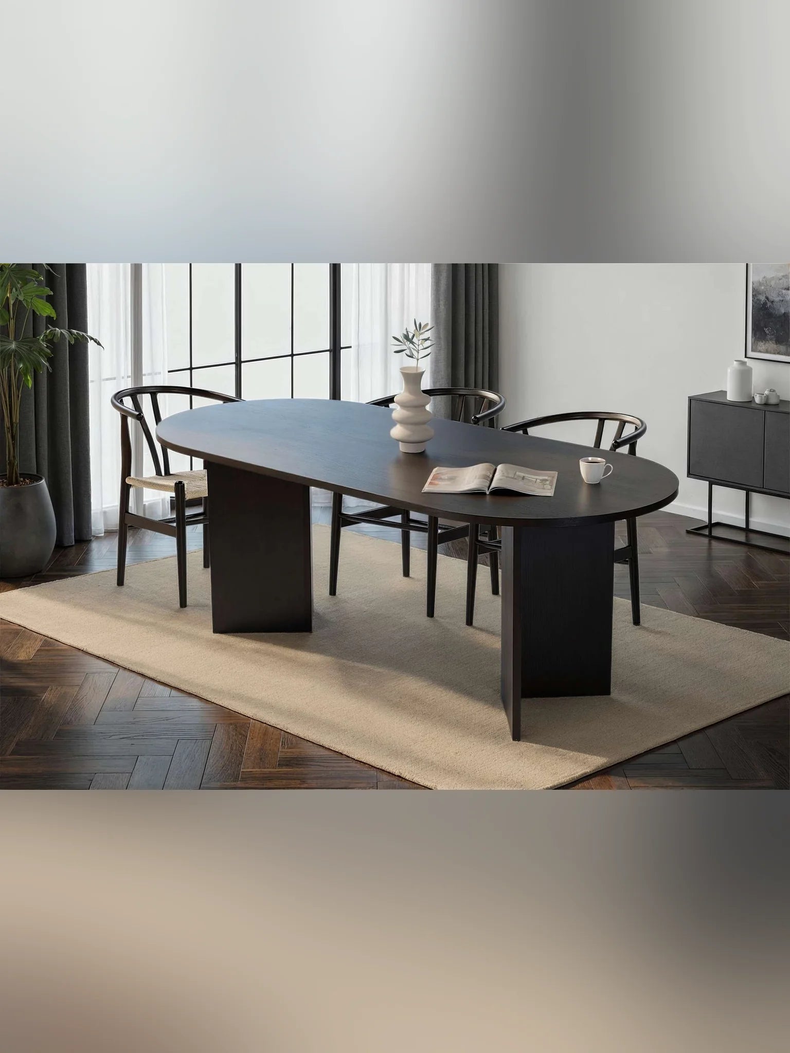Sabella Ovalt matbord 200 cm - Wood Black