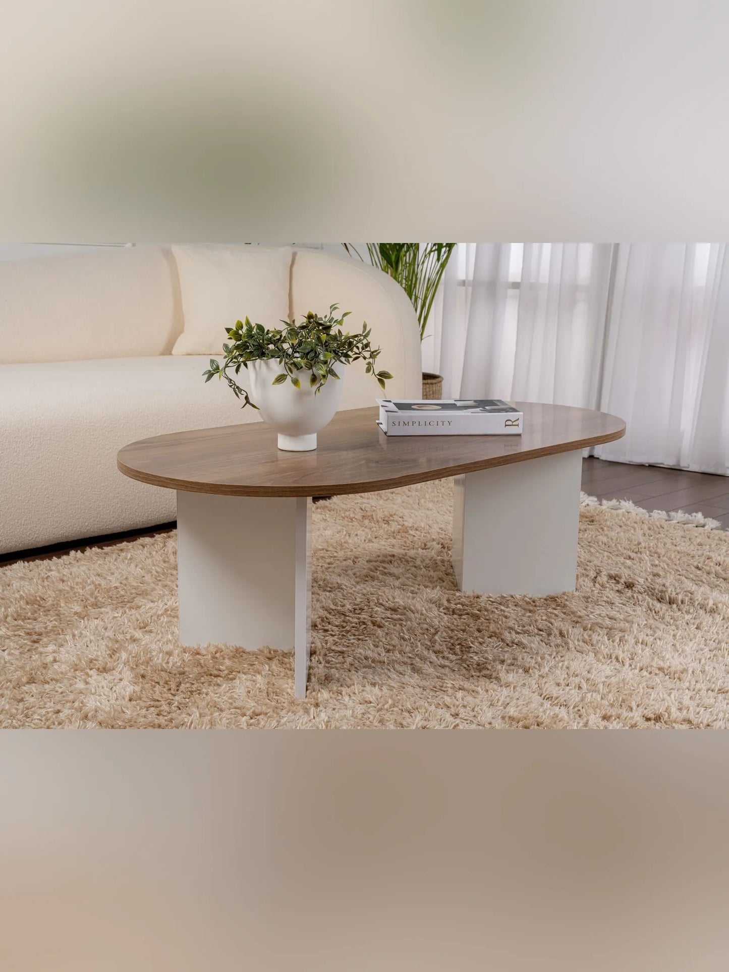 Sable Soffbord 119x60 cm - Venezia Walnut, White