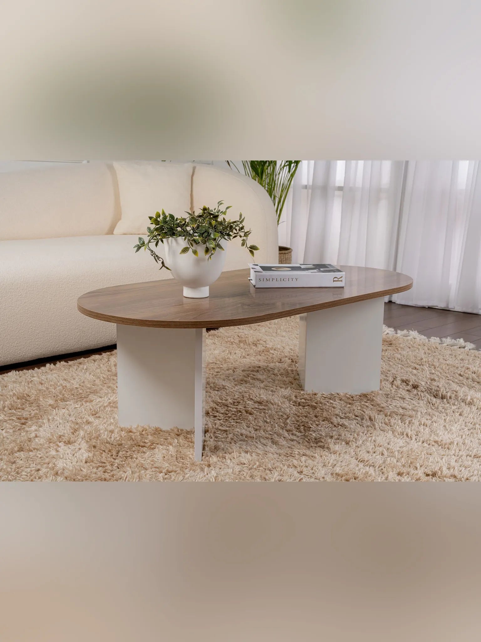 Sable Soffbord 119x60 cm - Venezia Walnut, White