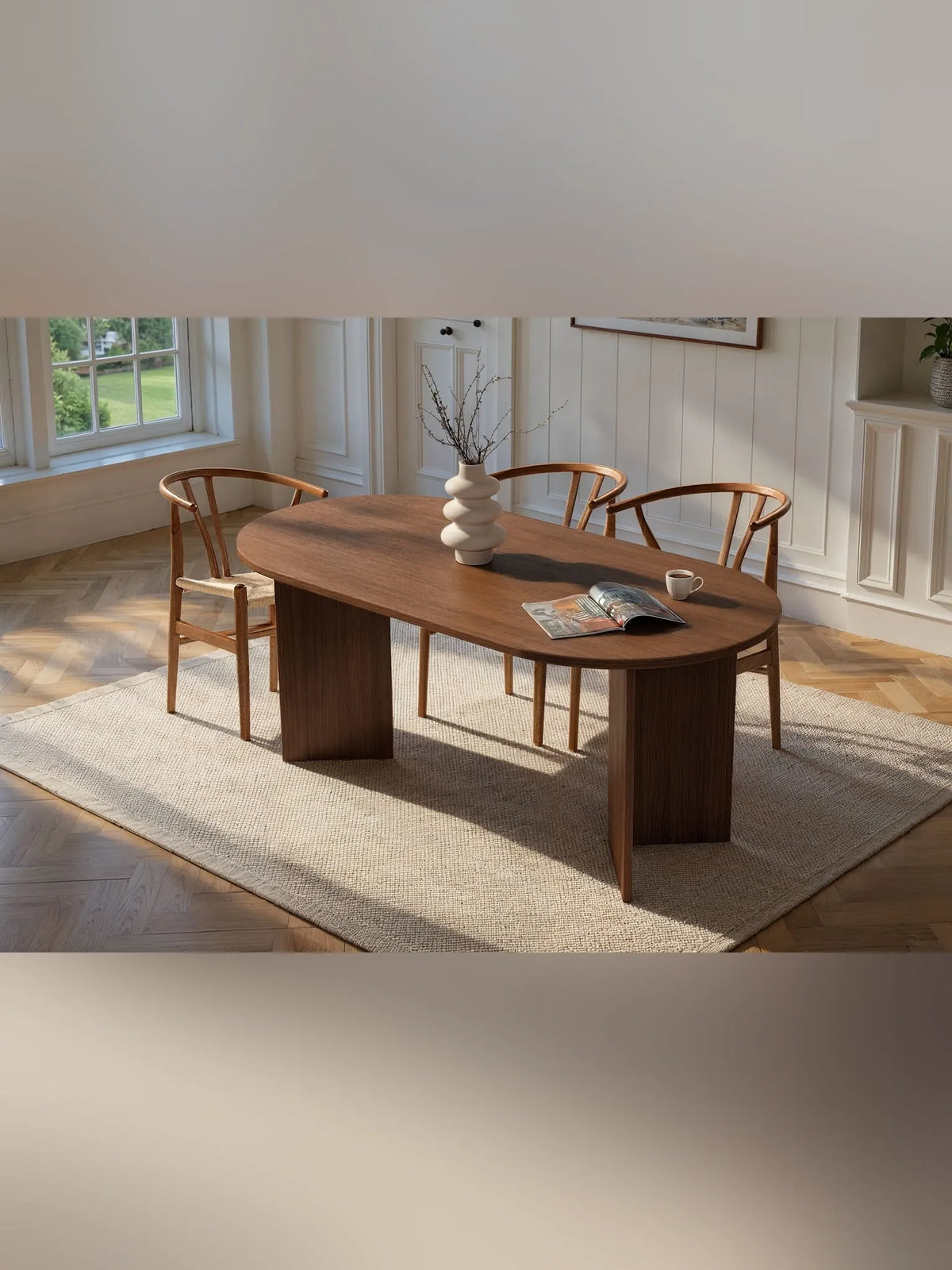 Sablin Ovalt matbord 180 cm - Milano Walnut