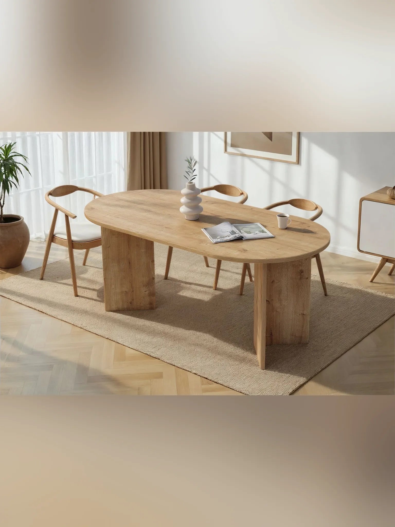 Sablin Ovalt matbord 180 cm - Sapphire Oak