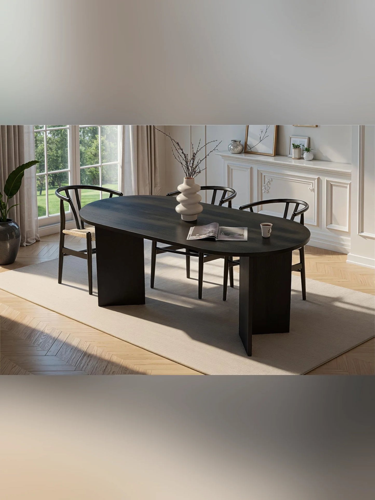 Sablin Ovalt matbord 180 cm - Wood Black