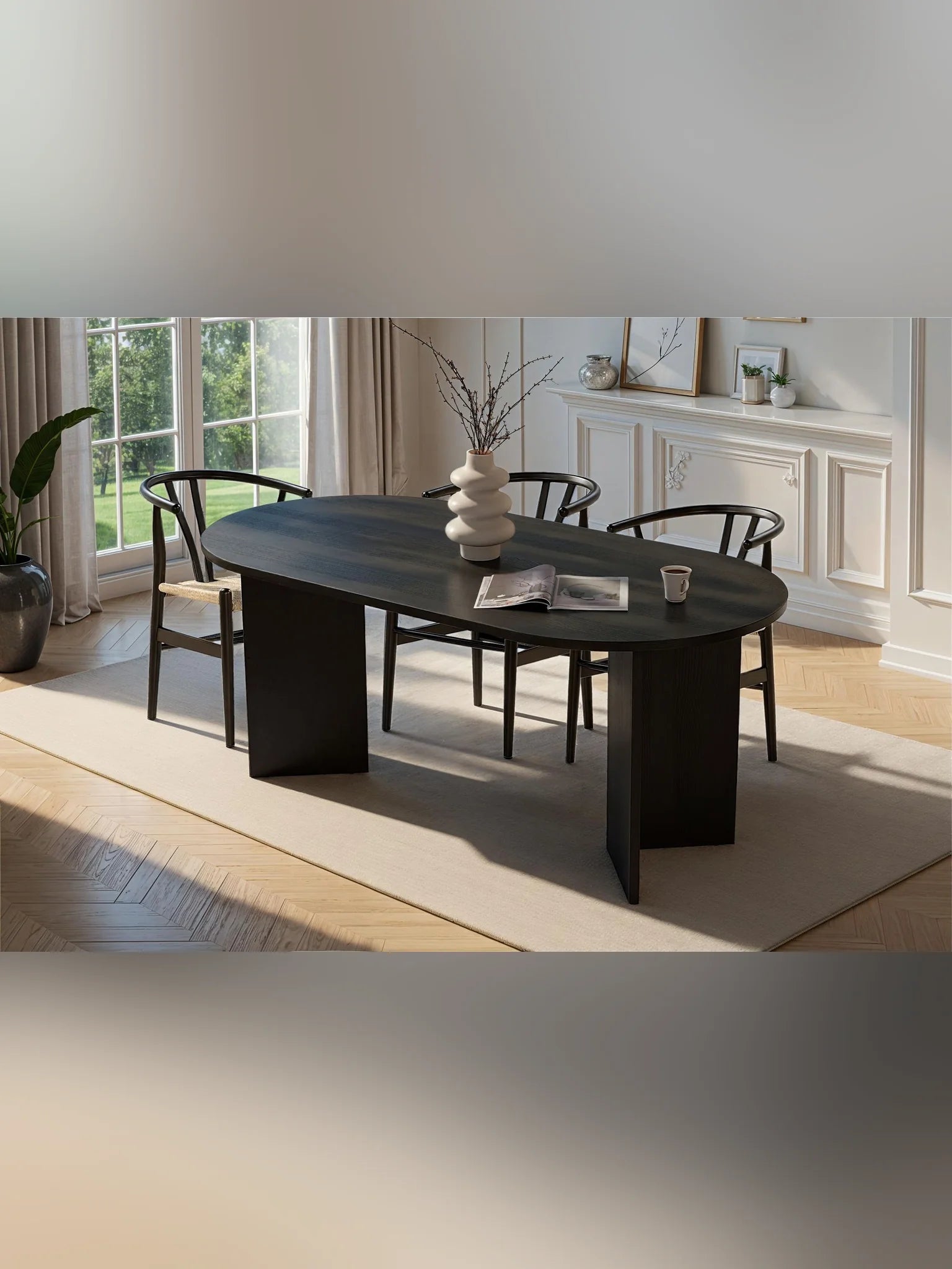 Sablin Ovalt matbord 180 cm - Wood Black