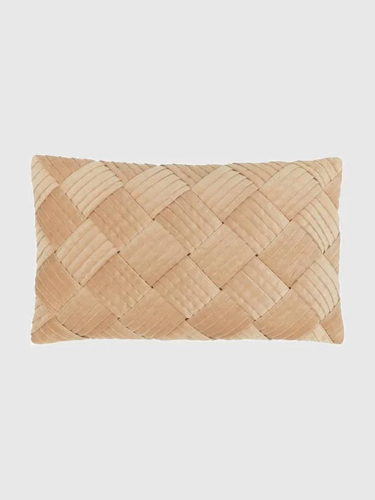 Sammets kuddfodral i bomull - Beige
