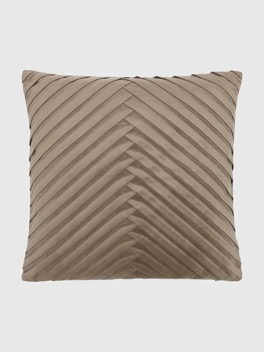 Sammets Kuddfodral med strukturerad yta - Taupe