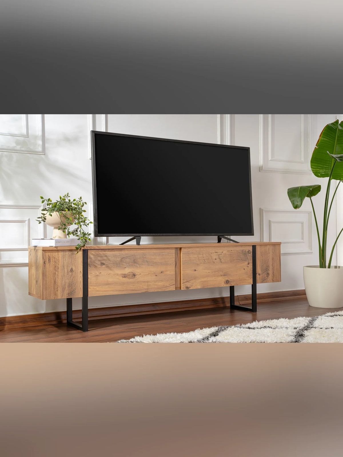 Serenity Tv-bänk - Atlantic Pine, Black