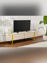 Serenity Tv-bänk - Travertine, Gold