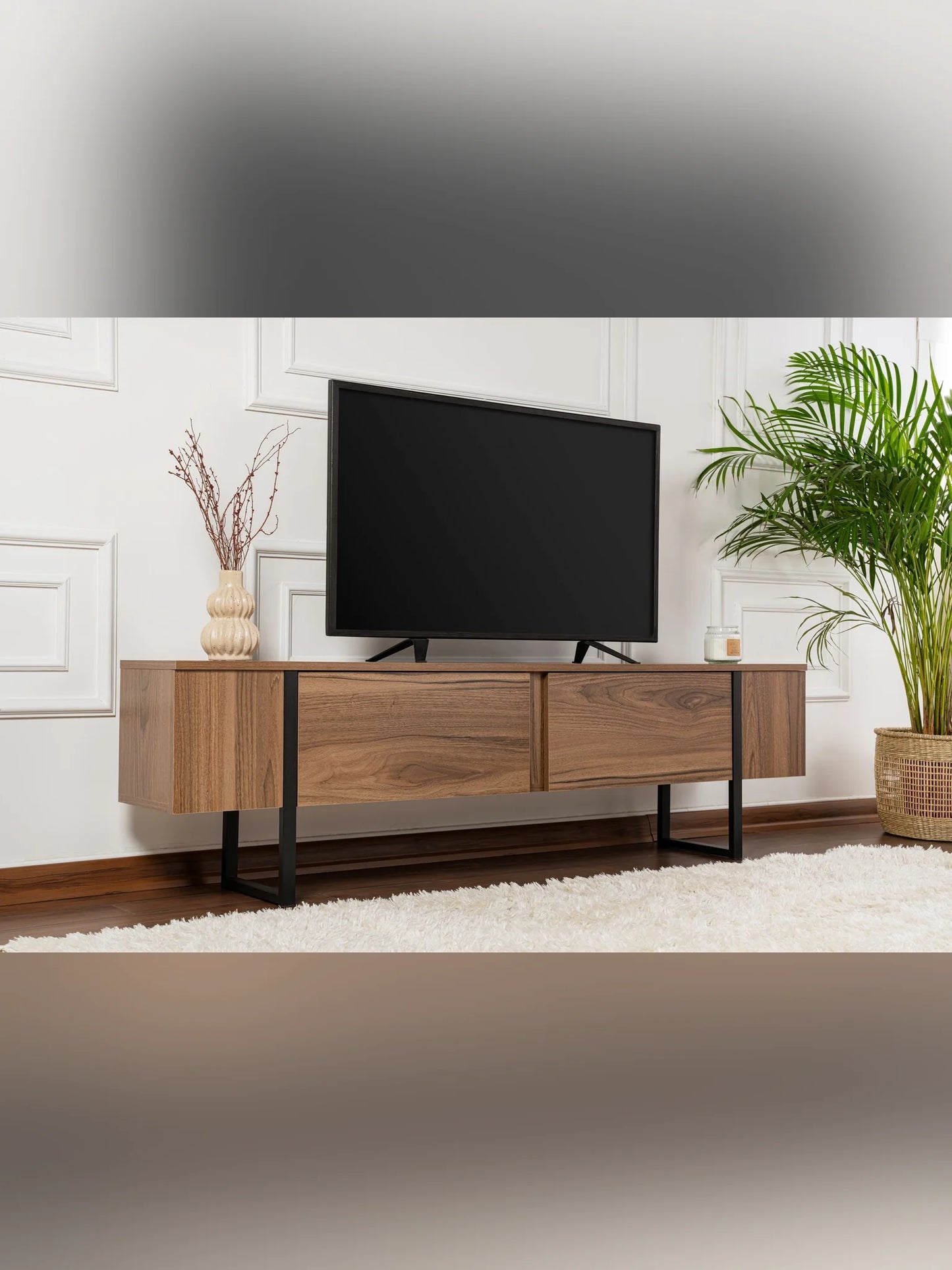 Serenity Tv-bänk - Venezia Walnut, Black
