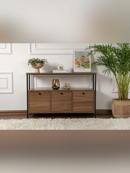 Solace Konsolbord 120x30x77 cm - Venezia Walnut, Black