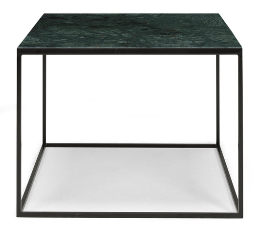 Stone Soffbord 60X60X48 Svart/ Grön marmor