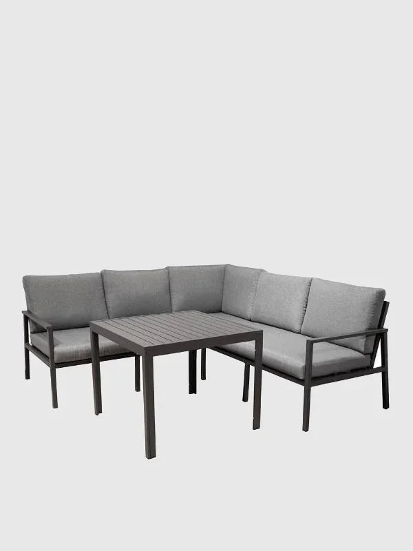 Trädgårdsbord i aluminium - 81x81 cm - Grå - Utomhus
