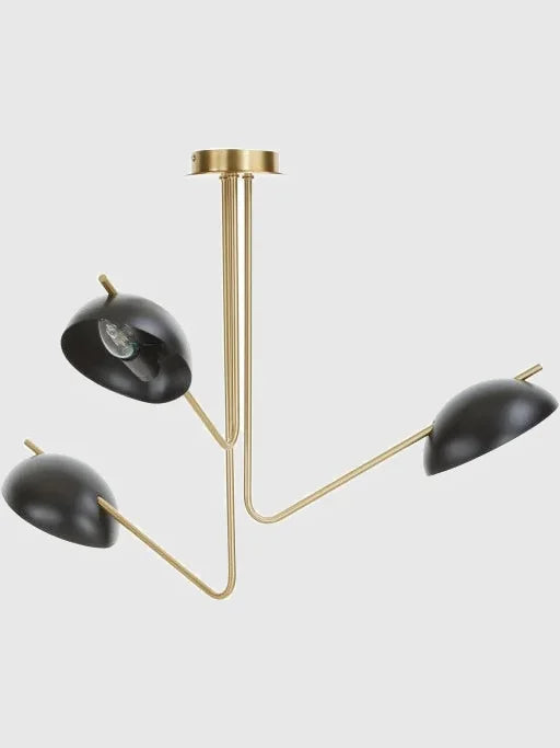 Taklampa i retrostil 75 x 50 cm- guld svart metall