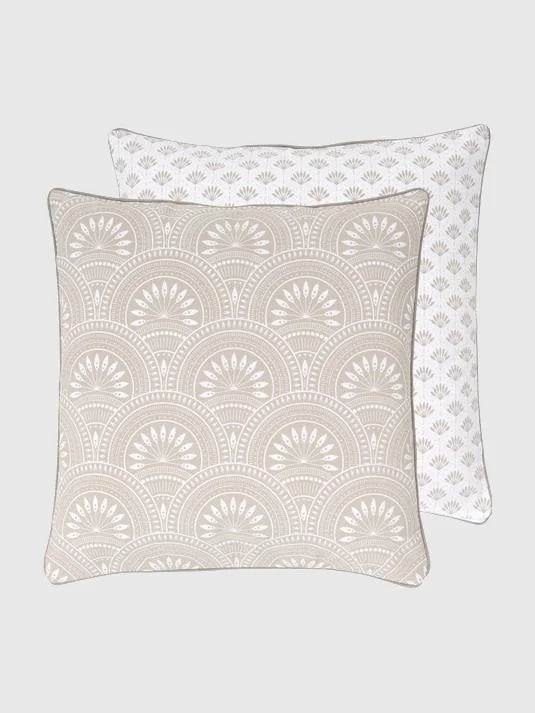 Vändbart Kuddfodral med mönster - Beige/Gräddvit