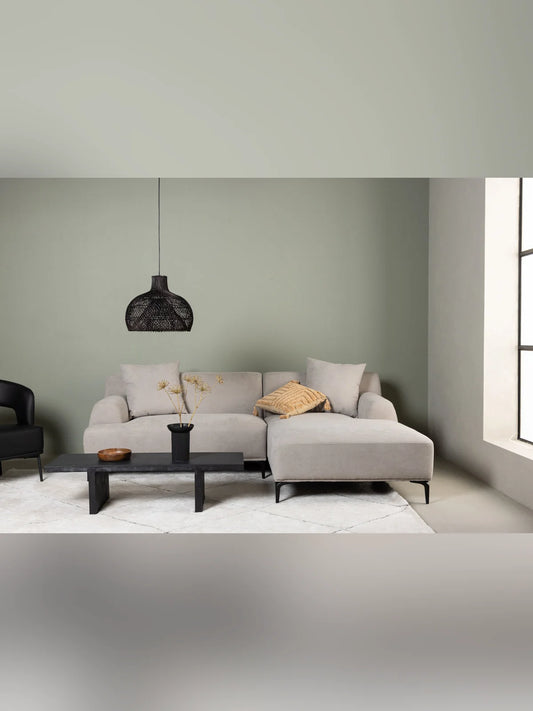 Viskan Sofa - Matte black / Light grey Fabric